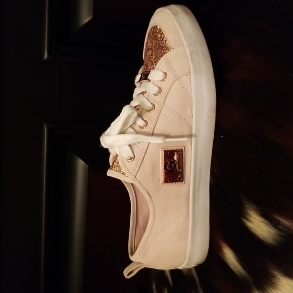 Guess Metallic 7 Light Pink Sneakers Lace up Shoes - Picture 5 of 6